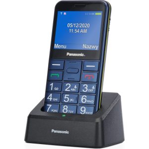 Panasonic KX-TU155 telefon komórkowy dla seniora (połączenia priorytetowe, czytelny ekran 2.4", podświetlane przyciski, jasna latarka LED), niebieski