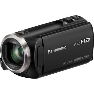 Panasonic HC-V180 kamera Full HD (inteligentny zoom 90x, zoom optyczny 50x, Level Shot, obiektyw szerokokątny 28mm, 5-osiowy HYBRID I.O.S.+), czarna