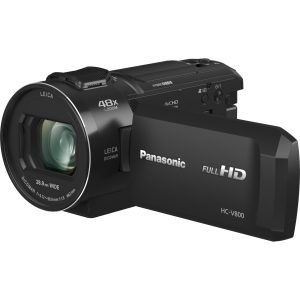 Panasonic HC-V800 kamera Full HD (duża matryca MOS, obiektyw LEICA Dicomar, szeroki kąt 25mm, zoom optyczny 24x, system O.I.S.), czarna