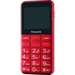Panasonic KX-TU150 telefon komórkowy dla seniora (połączenia priorytetowe, czytelny ekran 2.4", duże przyciski, jasna latarka LED), czerwony
