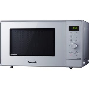 Panasonic NN-GD36 inwerterowa kuchenka mikrofalowa z grillem (23l, 1000W, 18 programów, naczynie Steam+ Pan, szybkie gotowanie), srebrna