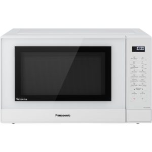 Panasonic NN-GT45 inwerterowa kuchenka mikrofalowa z grillem (31l, 1000W, 7 ustawień mocy, grill kwarcowy 1100W, 24 programy, talerz obrotowy), biała