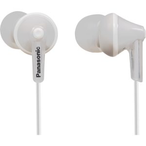 Panasonic RP-HJE125 słuchawki douszne przewodowe (przetwornik 9mm, wykonanie ErgoFit, 3 pary miękkich wkładek dousznych, długi kabel 1.1m), białe