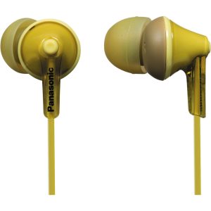 Panasonic RP-HJE125 słuchawki douszne przewodowe (przetwornik 9mm, wykonanie ErgoFit, 3 pary miękkich wkładek dousznych, długi kabel 1.1m), żółte