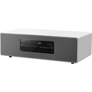 Panasonic SC-DM502 kompaktowy system stereo Premium (CD, USB, Bluetooth, wejście optyczne, DAB+, FM, AUX, otwór aerodynamiczny), biały