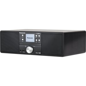 Panasonic SC-DM202 uniwersalny system stereo z odtwarzaczem CD (DAB+, FM, mocny dźwięk 24W, obudowa bass reflex, Bluetooth, wyświetlacz 2,4”), czarne