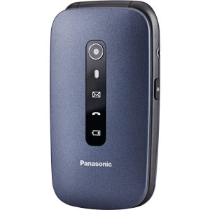 Panasonic KX-TU550 telefon dla seniora z klapką (4G VoLTE Clear Call, duży ekran 2,8", aparat 1,2 MP, połączenia priorytetowe SOS, tryb głośnomówiący), niebieski